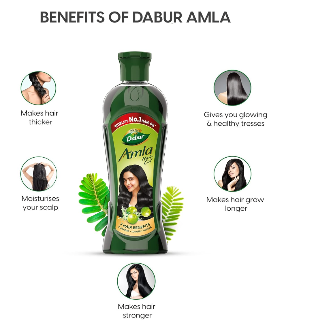Dabur Amla Hair Oil 180ml - Image 3