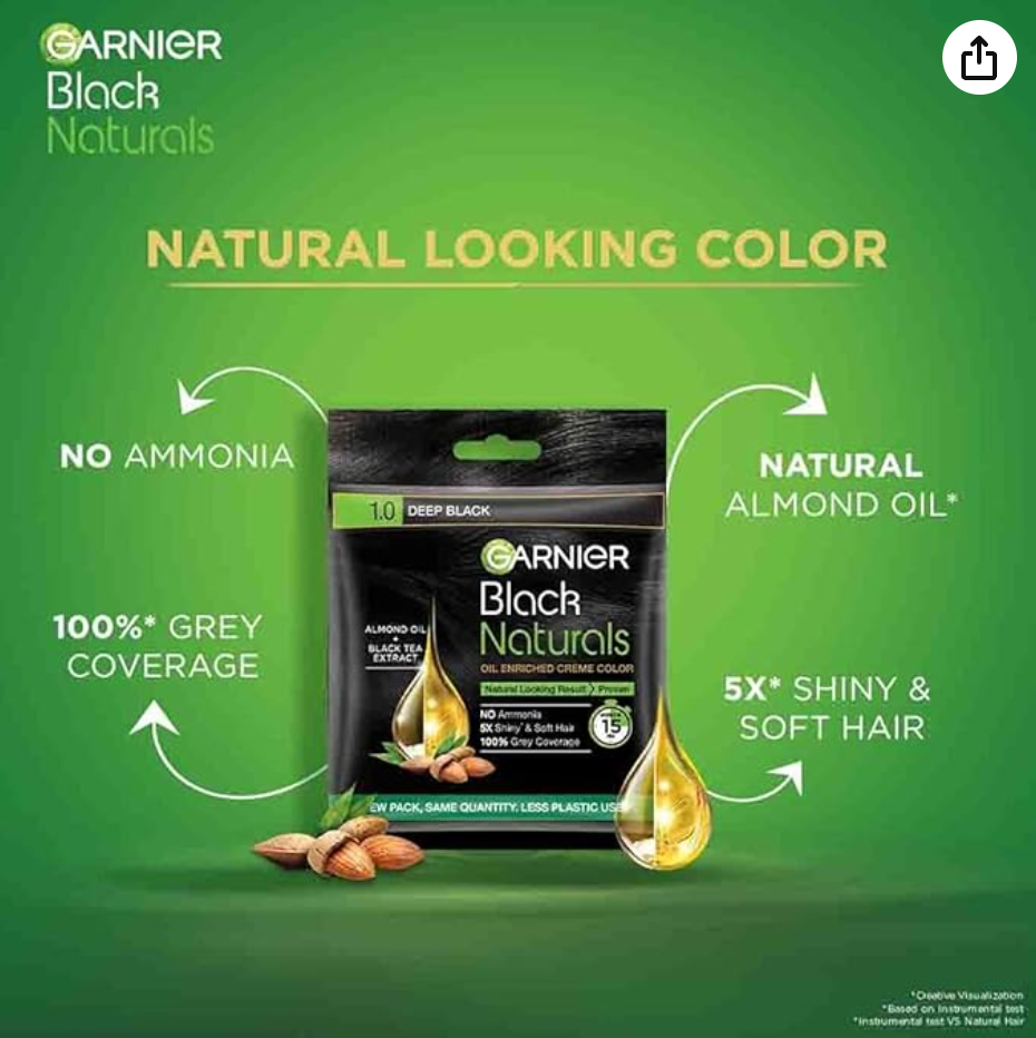 Garnier Black Naturals-Deep Black Hair Colour - Image 2