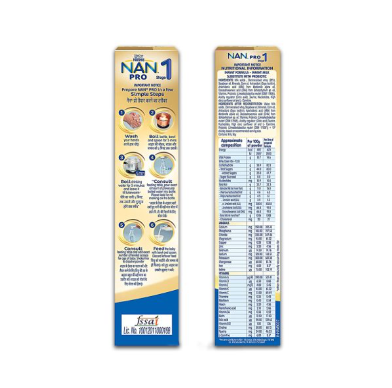 Nestle Nan Pro 1 Infant Formula upto 6month 500gm - Image 2