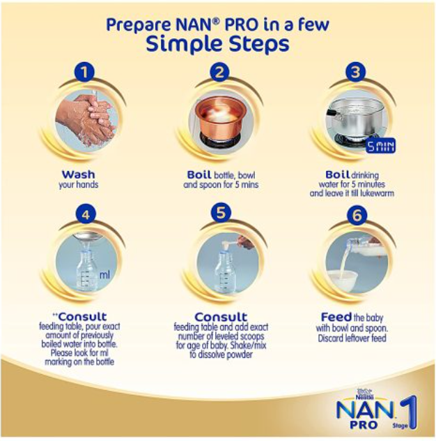 Nestle Nan Pro 1 Infant Formula upto 6month 500gm - Image 3