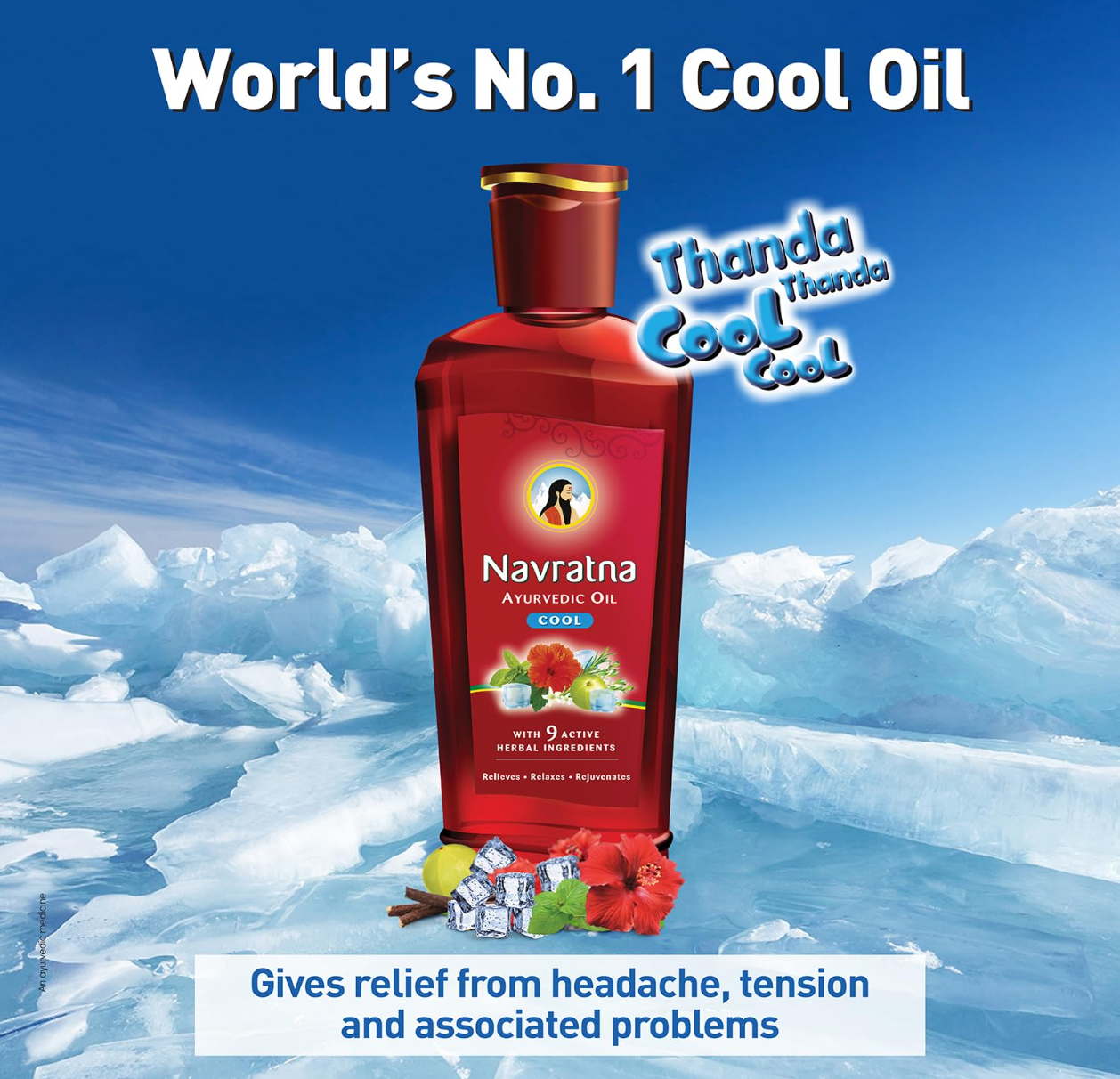 Navratna Ayuvedic Oil Cool 300ml - Image 2